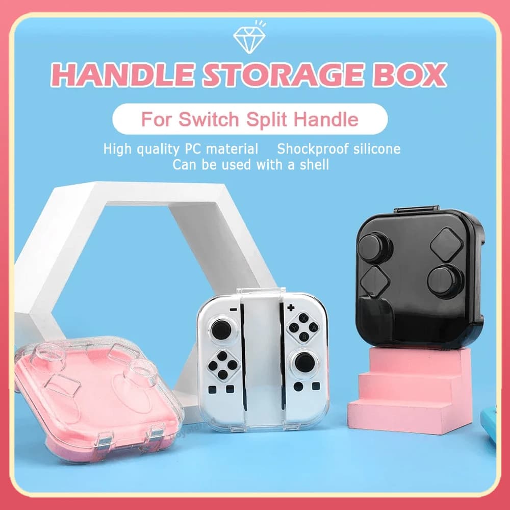 Scatola trasparente per PC Joycon con custodia protettiva indossabile a prova di polvere per Switch/scatola portaoggetti con maniglia per Gamepad OLED Joy-con