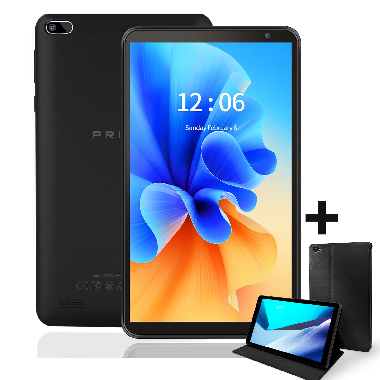 PRITOM Tablet PC 7 inch 32 GB Android 11 with Quad Core Display HD IPS Double Camera WiFi with PU Protective Case