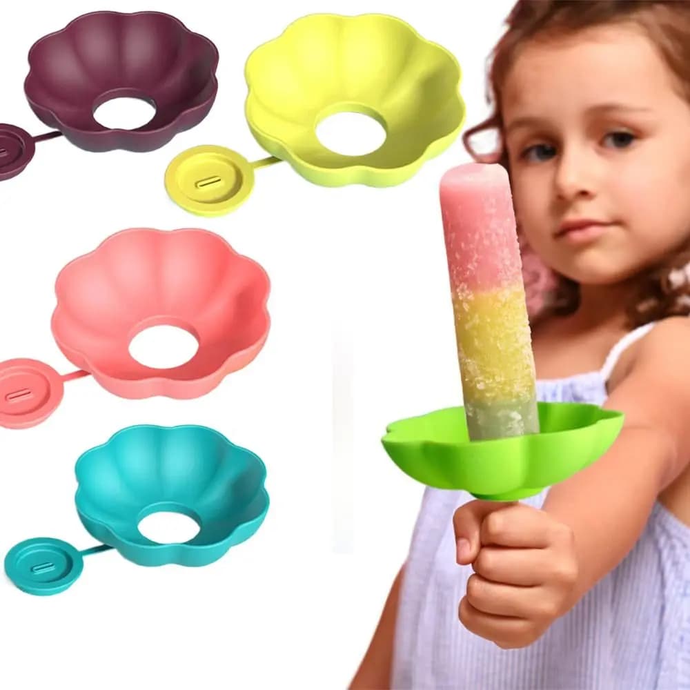 Nuovo supporto creativo per ghiaccioli in silicone antigoccia, supporto per gelato, vassoio portatile per ghiaccioli, supporto per gelato portatile per bambini