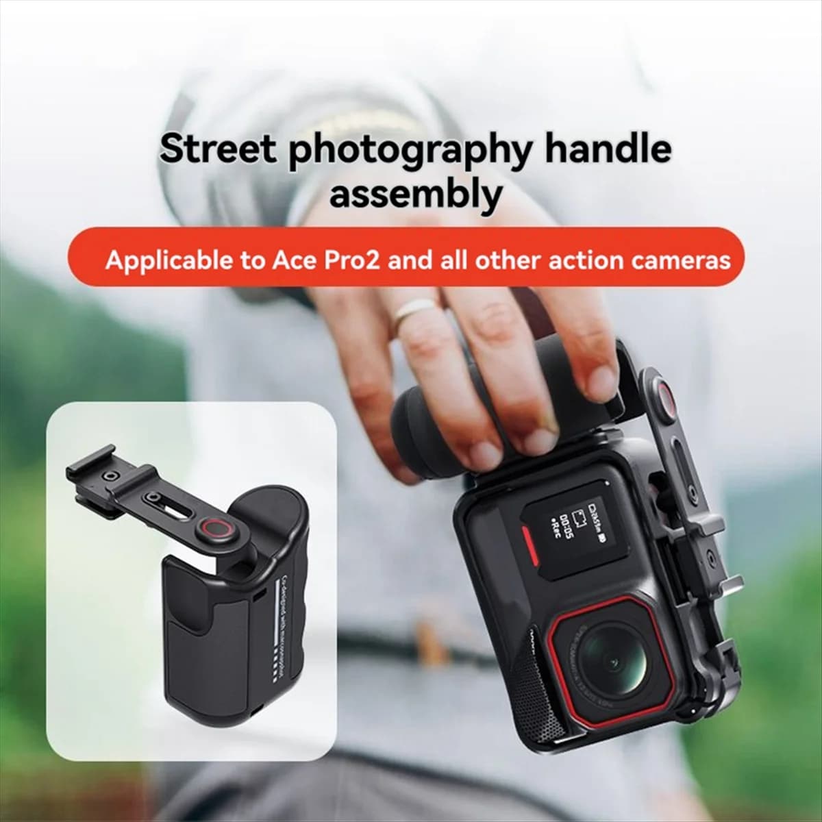 T35C For Pro 2 Road Photography Handle Component Control Wireless Side Handle for Action/13 Cameras