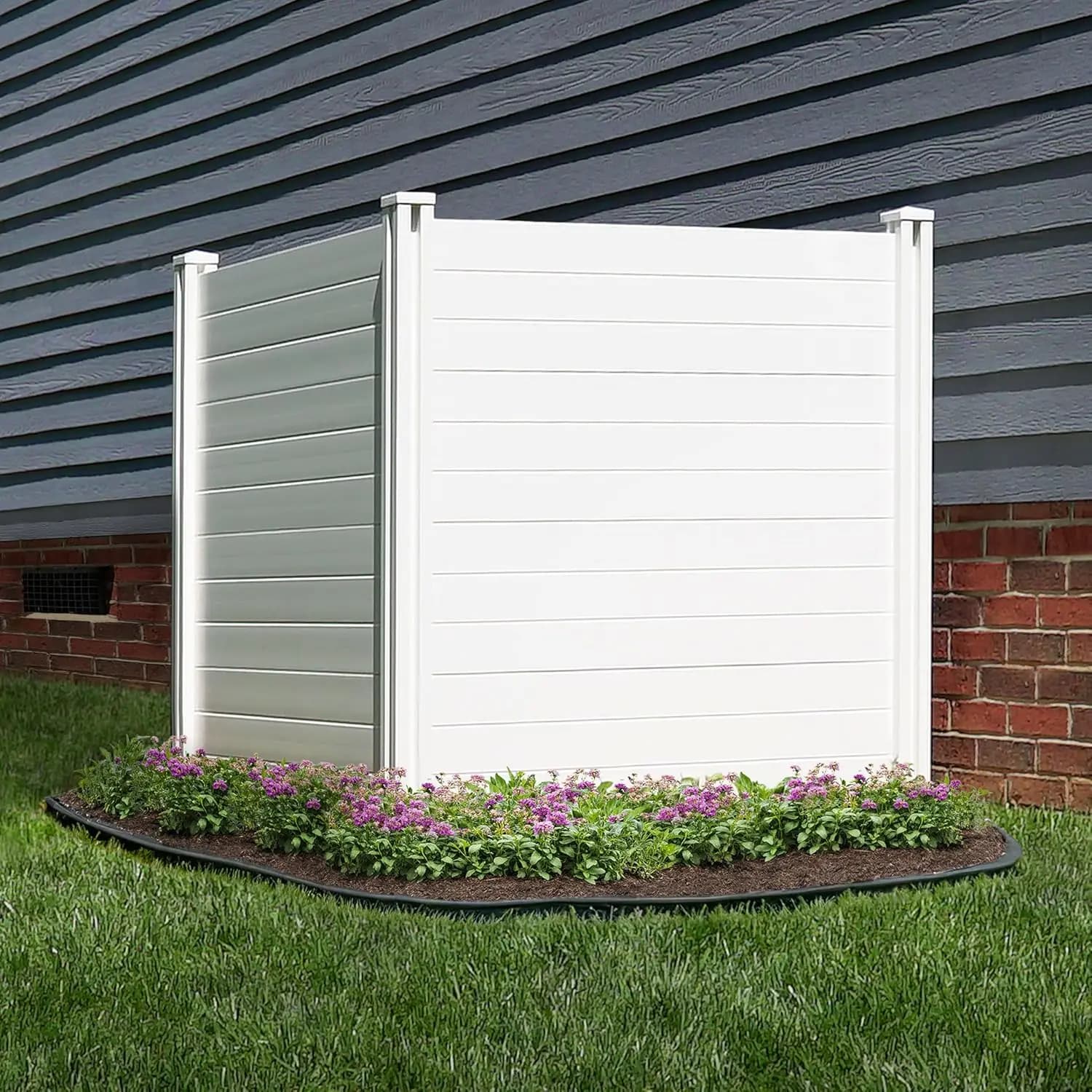 Schermo per la privacy in vinile bianco premium, 1,2 m (A) x 1,2 m (L), pannelli da esterno per recinzioni, contenitori per rifiuti e recinzioni per piscine