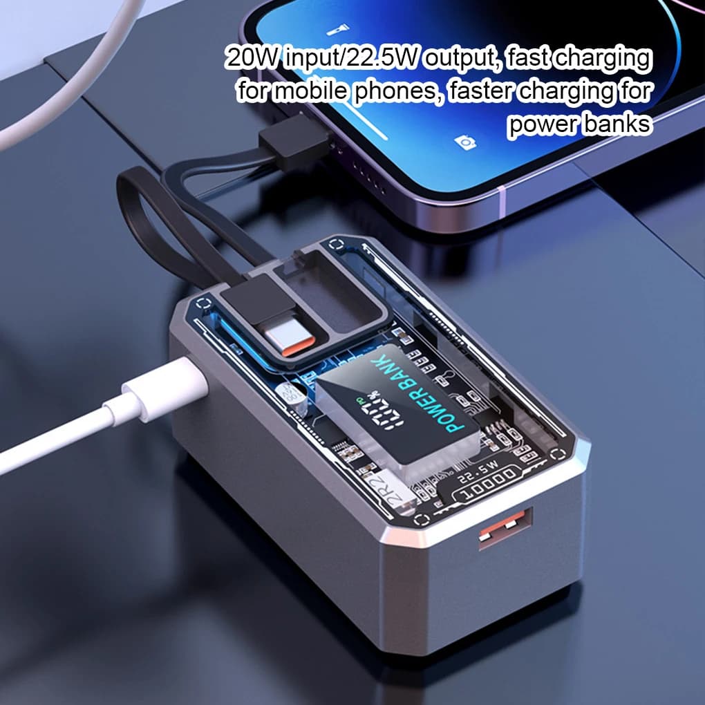 2/4*18650 custodie per Power Bank scatola di immagazzinaggio della batteria PD22.5W luce notturna doppia carica USB Shell fai da te per iPhone Xiaomi ricarica rapida