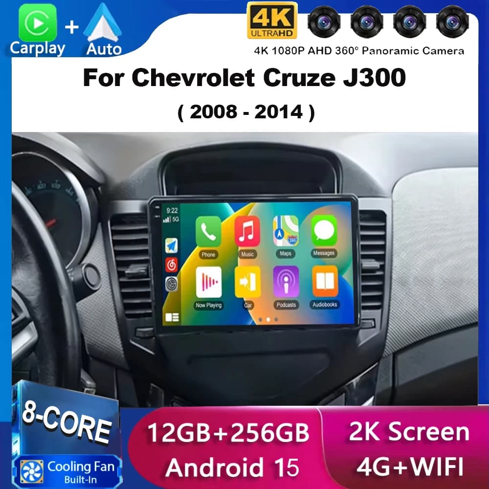 Android 15 Per Chevrolet Cruze J300 2008 - 2014 Carplay Auto Autoradio Multimedia Video Player Navigazione No 2Din 2 Din WiFi DVD