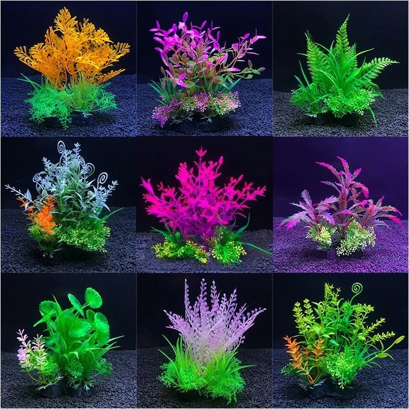 Artificial Aquarium Decor Plants Underwater Plastic Plants Ornament Aquatic Plant Fish Tank Grass Decoration Accessories 14cm