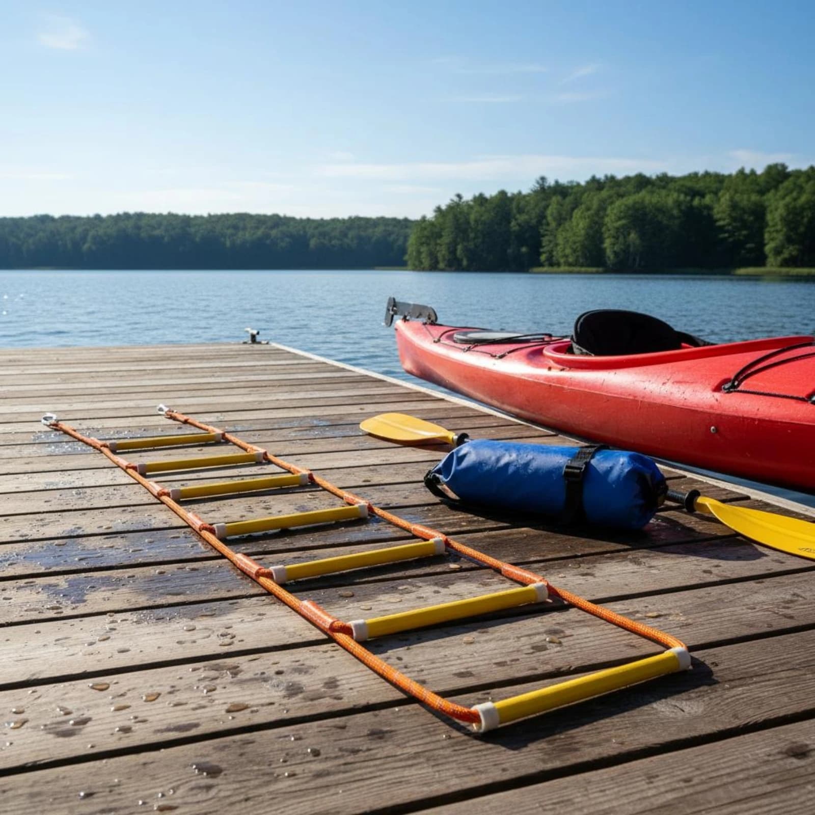 Rope Boat Ladder Clip Hooks Boat Rope Ladder Marine Gear Easy to Install Portable for Kayak Use