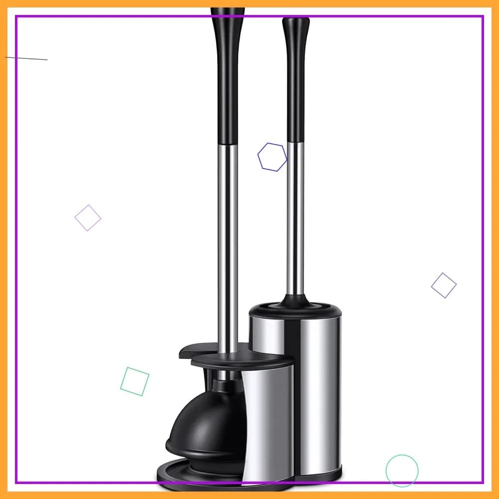 Set di sturalavandini e spazzole per WC resistenti con supporto nascosto per la pulizia del bagno, accessori discreti per l'appartamento