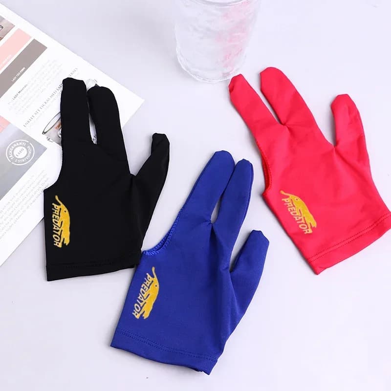 1PC Three Finger Open Billiard Glove Left Hand Snooker Pool Cue Glove Unisex Sports Accessory