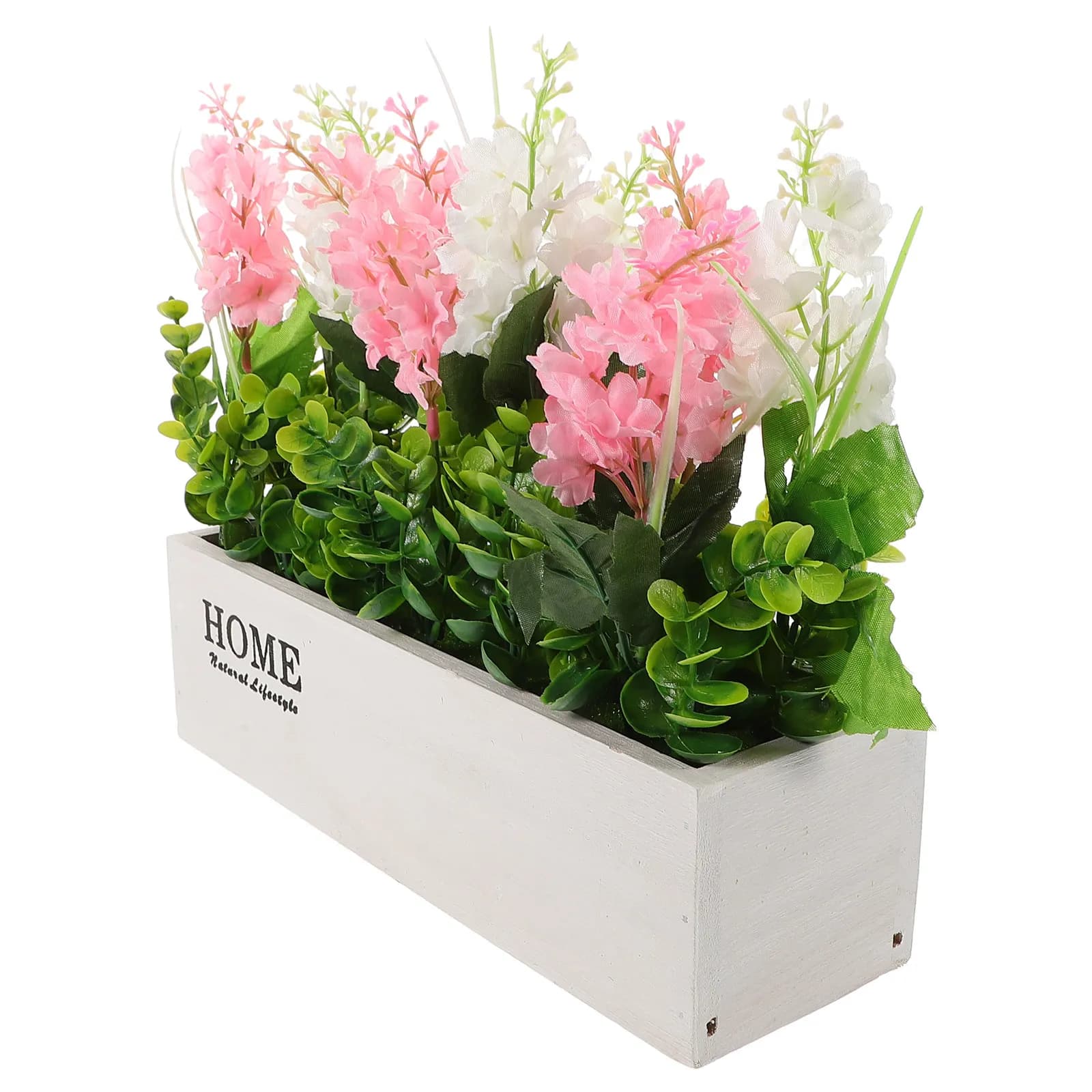 Realistic Silk Hyacinth Artificial Potted Plant in Stylish Ceramic Pot for Home Office Desk Coffee Table Windowsill Decor Indoor