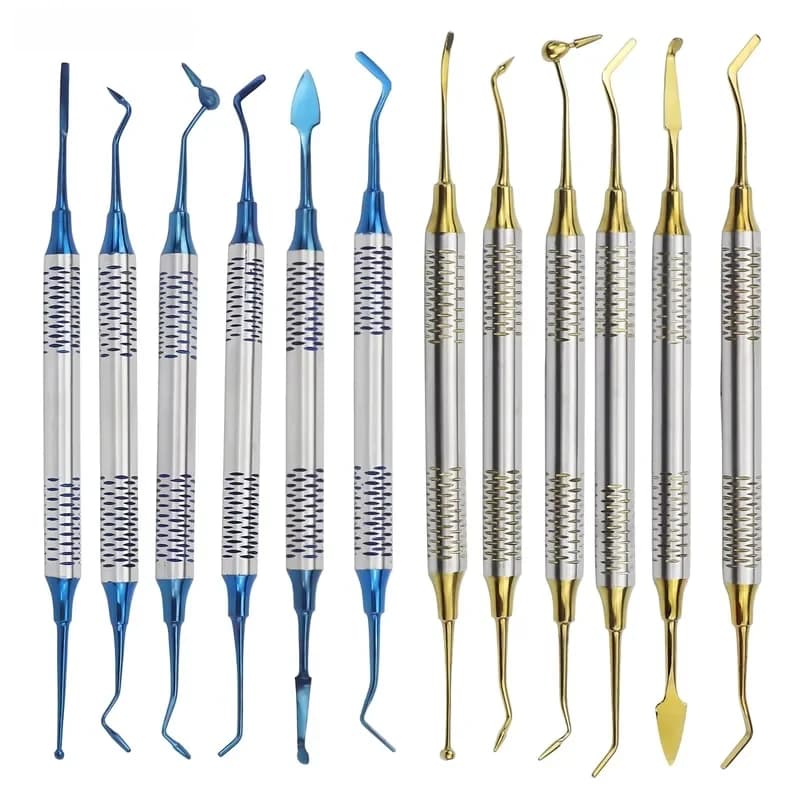 6 Pz/set Dental Spatula In Resin Composite Double Head Filling Plated Titanium Head Filling Restoration Kit Dentist Accessories Tool