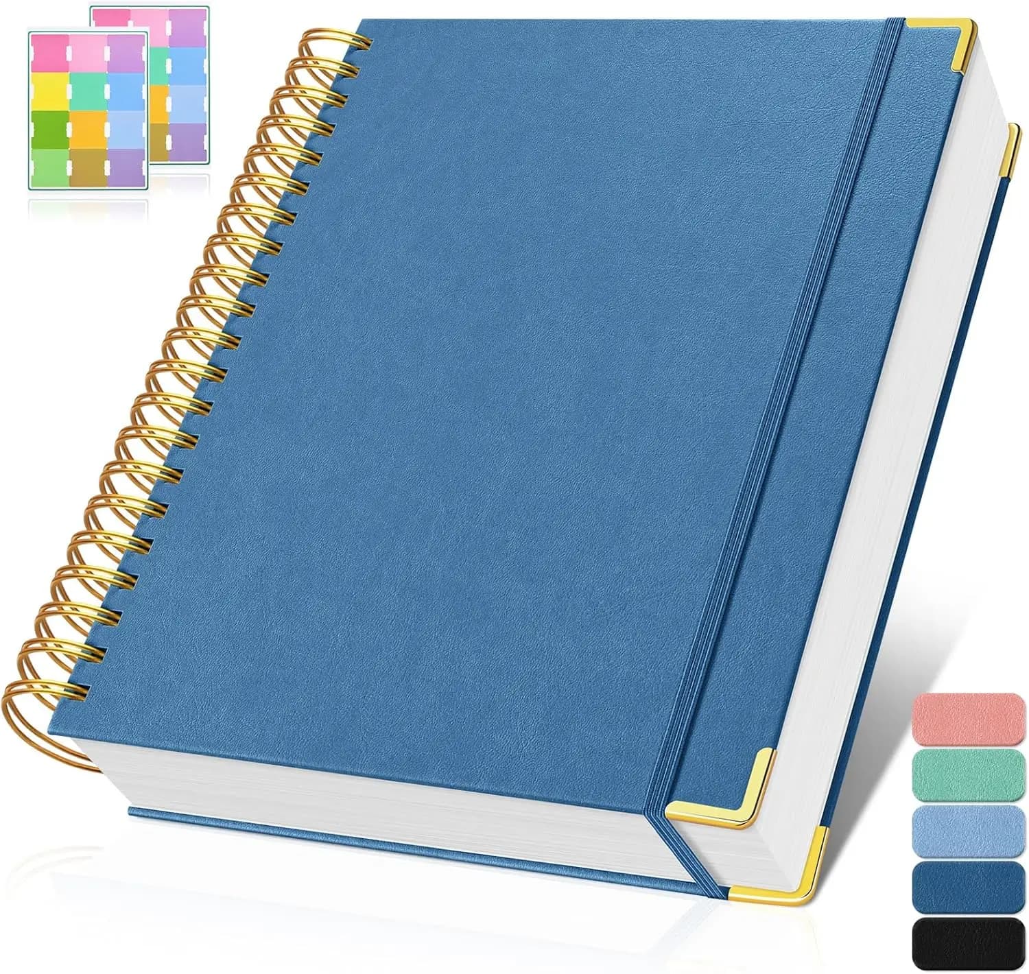300 Numbered Pages Spiral Notebook, College Ruled, 100GSM Thick Paper, A5 Leather Journal for Writing