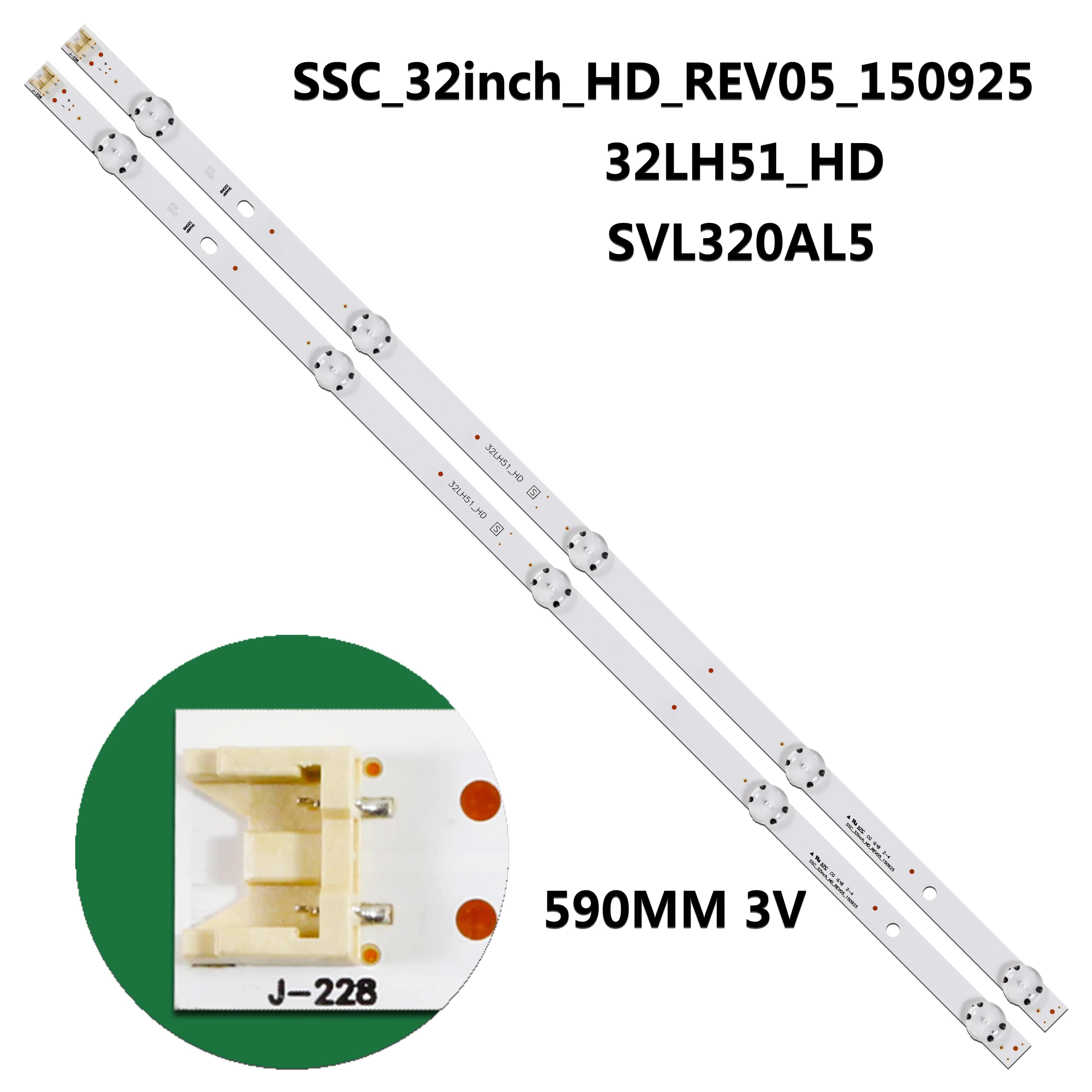 2 pcs 5 LED 590mm Strip LED HC320DXN-ABVS1 HC320DXN-ABNS4-5112 HC320DXN-ABVS1-2112 Direct Innotek 32 inch CSP Rev 0.5 For 32LH570U