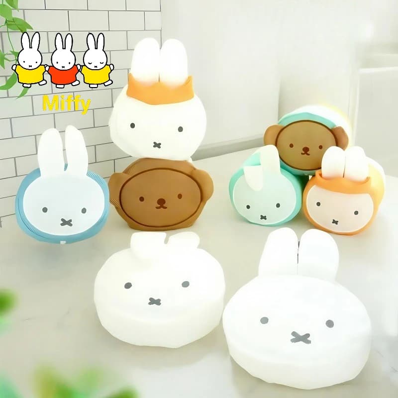 2 Pezzi Sacchetto Portabiancheria Kawaii Miffy Cartoon Boris Bear, Sacchetto per la Pulizia di Biancheria Intima e Calzini, Borsa da Viaggio per Vestiti