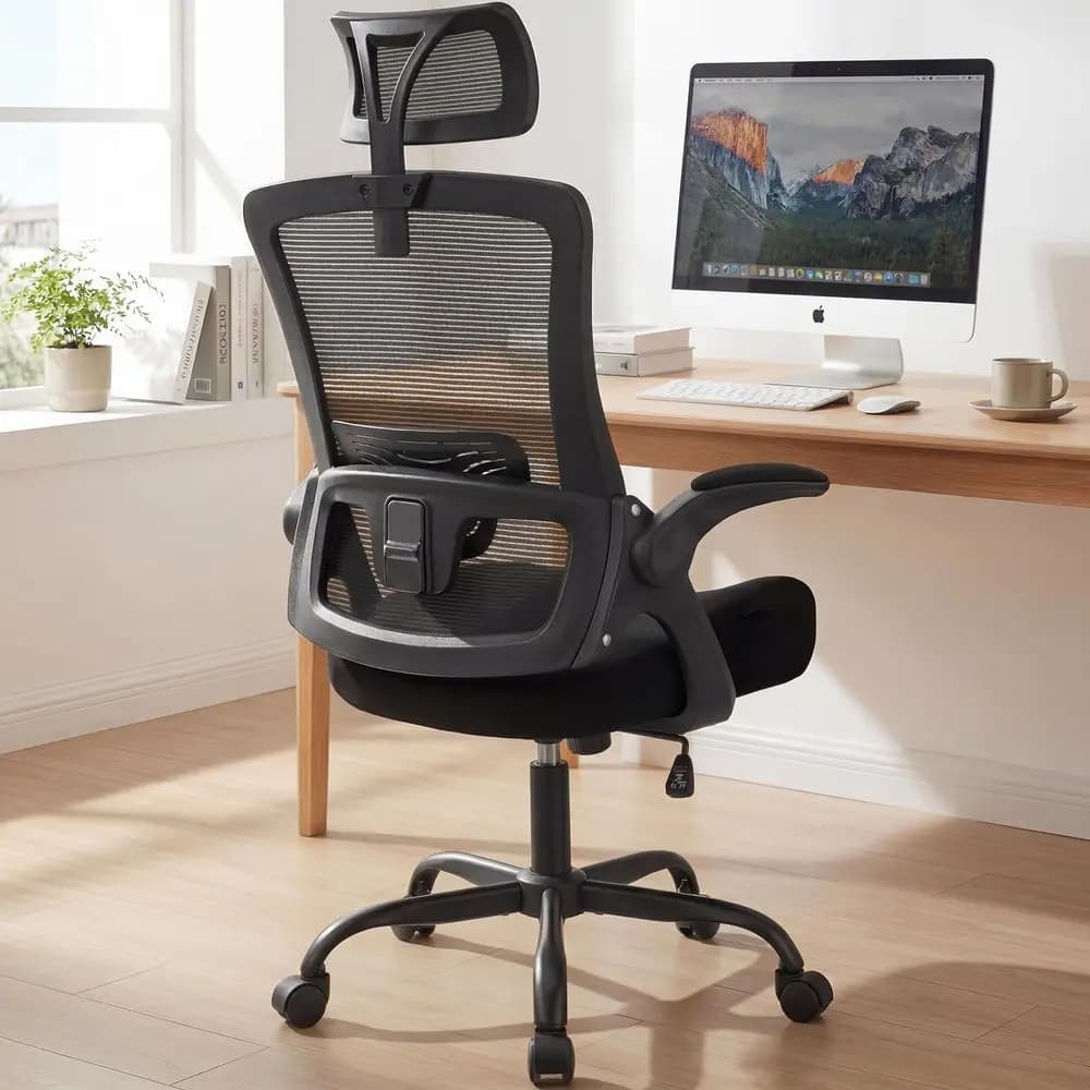 CHAIR Office Chair High Back Desk Chair Comfy Gaming Computer Mesh Seat with Ergonomic Lumbar Adjustable Headrest Rolling Flipu