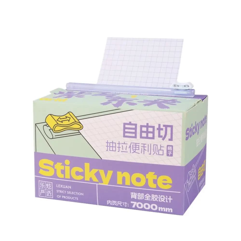 Nuovo Blocco Note Adesivo Estraibile 7M a Griglia/Otturale/Bianco, Carta Adesiva Completamente Adesiva, Blocco Memo Ritagliabile per Scuola e Ufficio