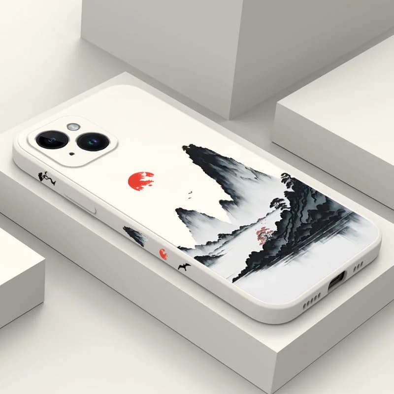 Sunset Red Phone Case For iPhone 16 16E 15 14 13 12 11 X XR XS SE2 SE2020 8 7 6 6S Plus Pro Max Mini Silicone Cover