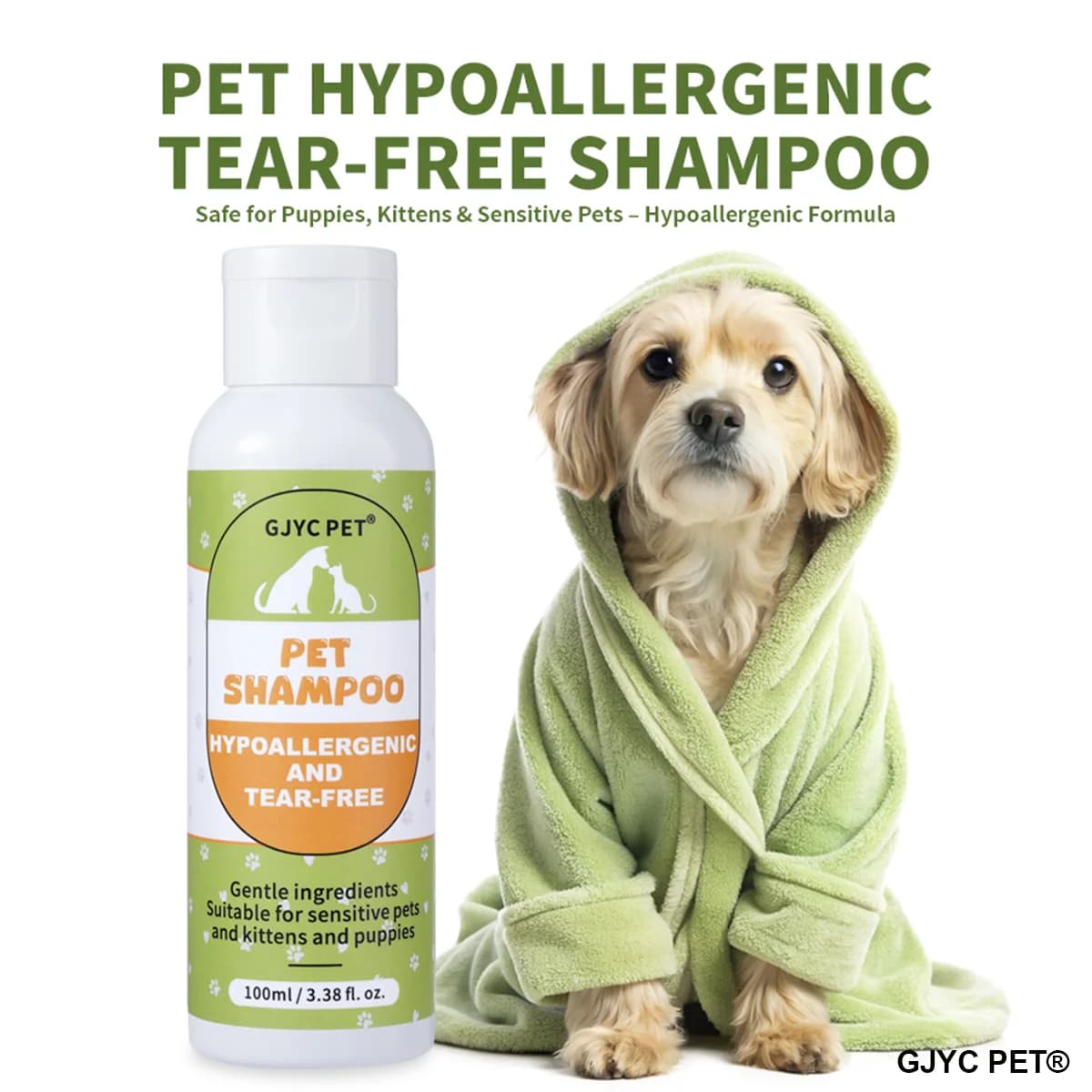 Shampoo e Balsamo per Cani e Gatti, Ipoallergenico Senza Lacrime con Avena, Deodorante Calmante, Profumo a Lunga Durata per Pelli Sensibili