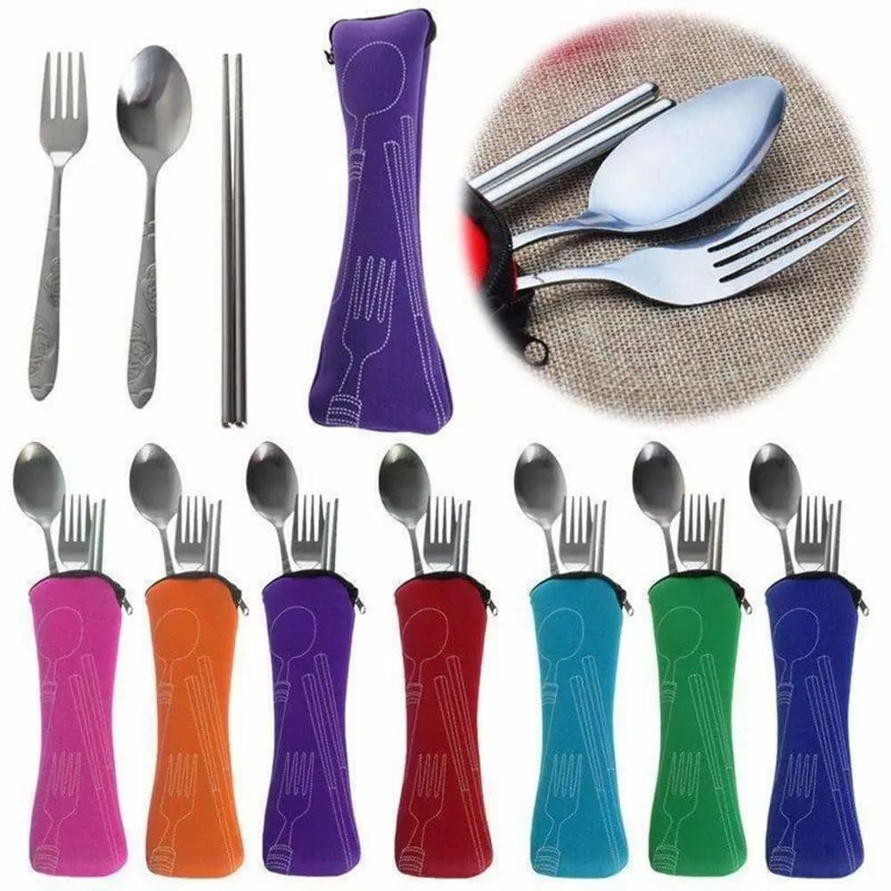Nuovo sacchetto per stoviglie da viaggio senza stoviglie Sacchetti per posate portatili Forchetta da picnic Cucchiaio Custodia per stoviglie Cucina di casa