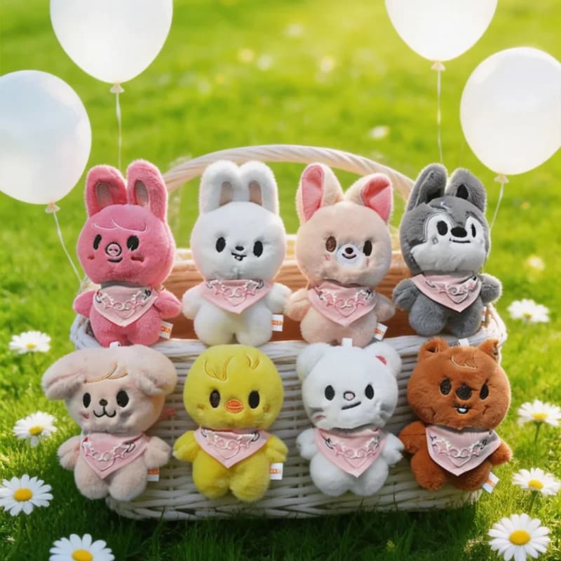 Portachiavi con bambola in peluche Stray Kids skzoo drool towel doll, ciondolo per borsa a forma di bambola in peluche kopo fan, regalo di compleanno per ragazze.