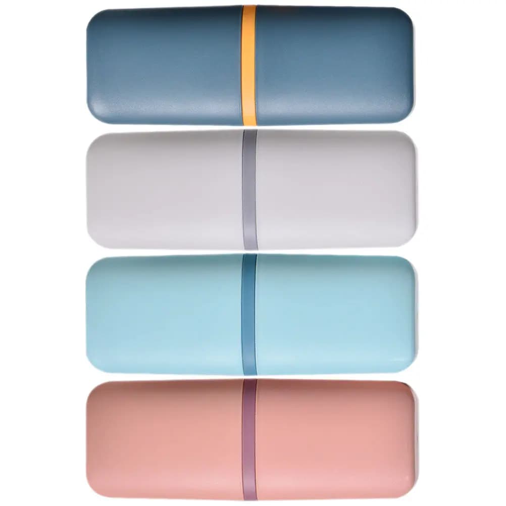 Set da Viaggio 4 Pezzi: Scatola Porta Spazzolino e Dentifricio, Porta Spazzolino, Organizzatore Dentale Portatile, Materiale Robusto e Sicuro per Uso Quotidiano
