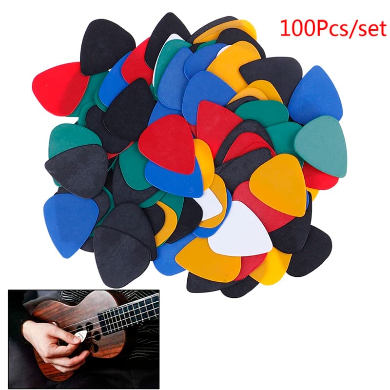 (Estate6) Plettro per chitarra liscia colorata elettrica in celluloide sfusa acustica da 100 pezzi