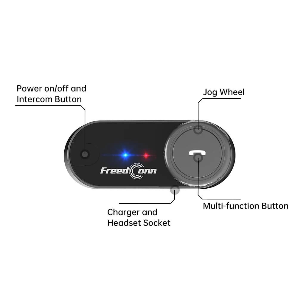 Interfono Bluetooth per Casco Moto FreedConn T-COM V6, Comunicazione a Lungo Raggio 1200M