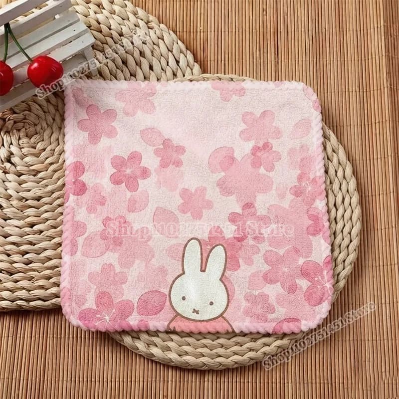 Cute Miffys Printed Square Towel Suit for Face Washing and Hand Wiping in Bothroom Cartoon Printed Portable Unisex Home Gifts