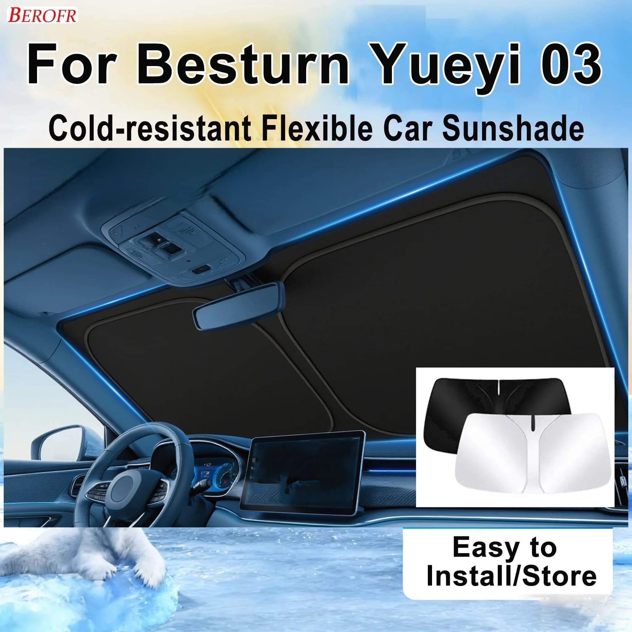 For Besturn Yueyi 03 2025-2026 Car Windshield Sunshade Cover Front Window Sun Shade Heat Insulation Summer Auto Accessories