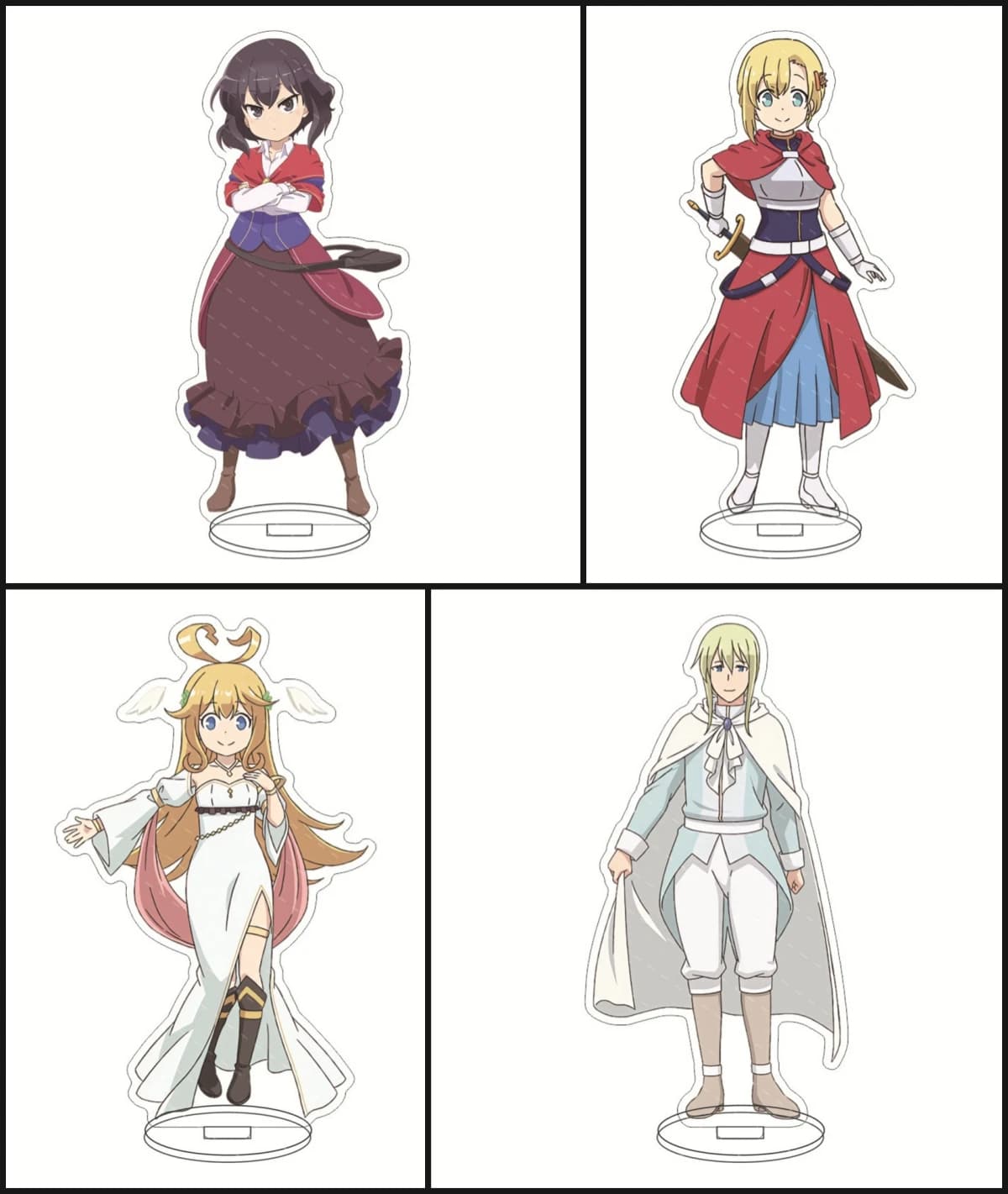 Portachiavi Cosplay Anime Versione Q con Personaggi che Si Sostengono a Pozione, Statuetta Acrilica Bifacciale, Modello da Tavolo, Decorazione per Scrivania per Fan