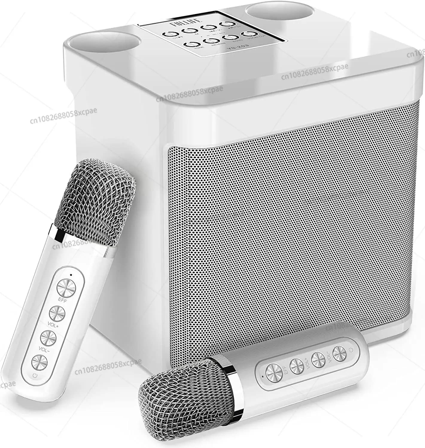 Macchina per karaoke con 2 microfoni wireless per adulti, altoparlante Bluetooth portatile per bambini, amplificazione del suono ad alta definizione