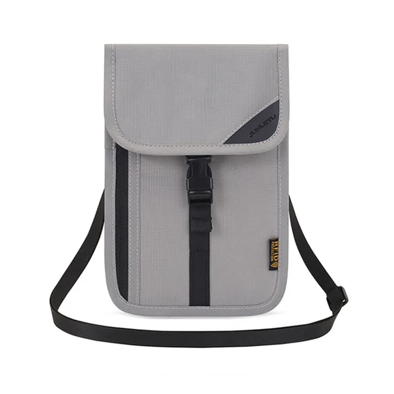 Borsa per documenti da viaggio in nylon RFID impermeabile Borsa per passaporto per carte Portafoglio per collo Porta documenti per soldi Porta carte per passaporto Borsa per documenti