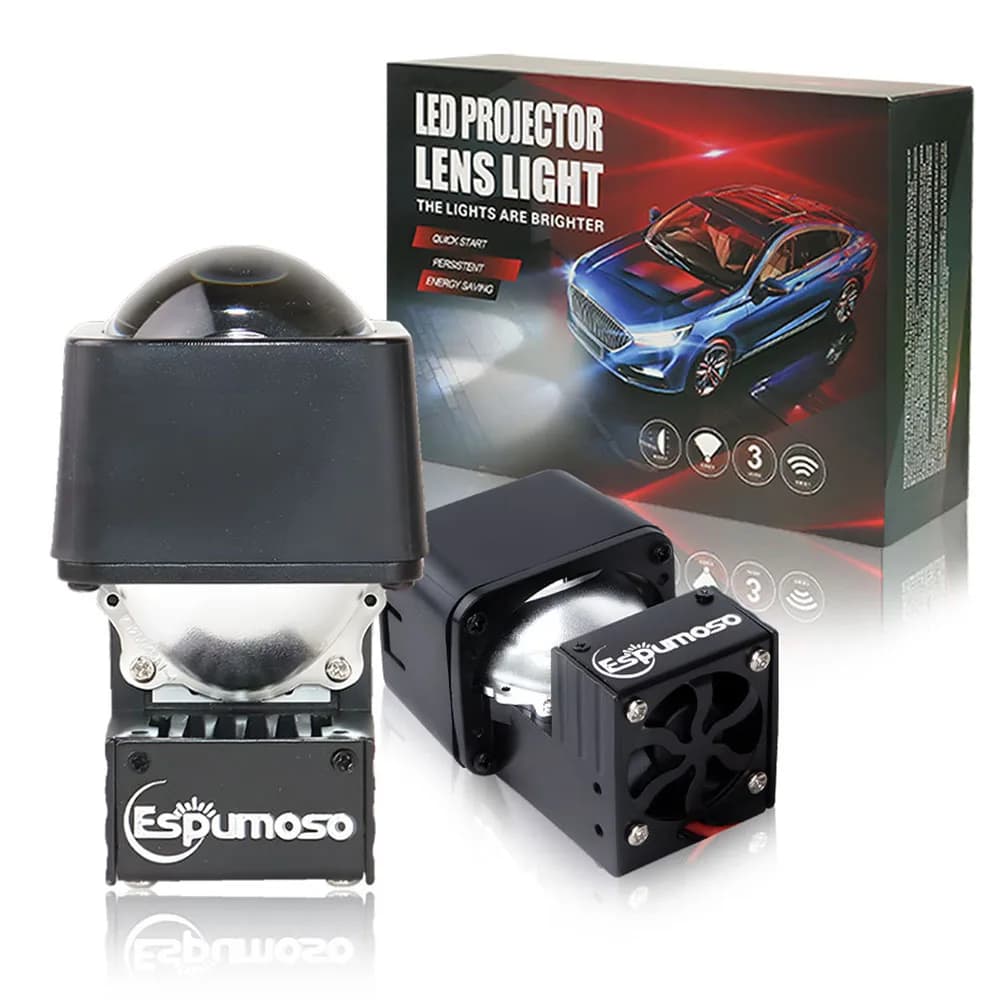 Kit obiettivo per proiettore anabbagliante a matrice Bi-LED da 1.5 pollici 80W per fari per auto da moto Mini lenti Retrofit Spot light Fans