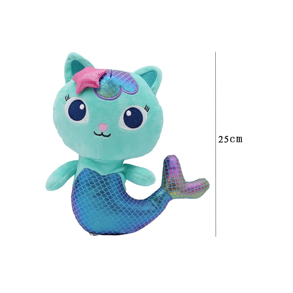 Peluche Animali della Casa di Gabby, Adorabile Peluche Gatto della Casa di Gabby, Peluche Gatto Cartone Animato, Peluche Gatto Sirena