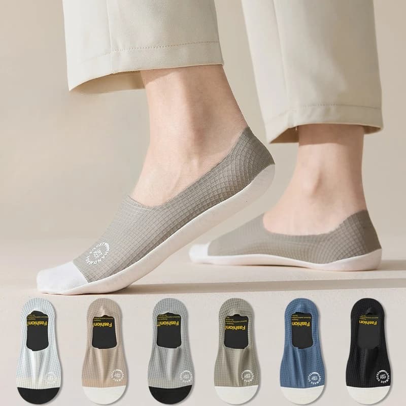 1/7 paia di calzini casual da uomo, comodi e leggeri, estivi, traspiranti, anti-odore, che assorbono il sudore, calzini corti sottili da uomo