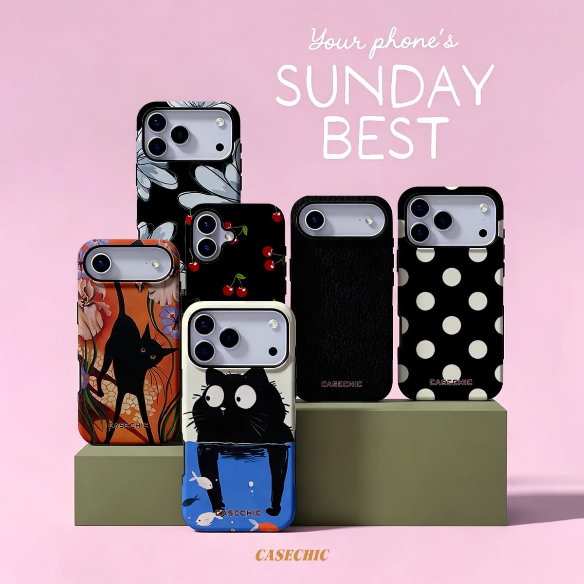 Black Cat Sun Earth For Case For iPhone 17 16 15 14 Plus 13 Pro Max Shockproof Hard Cover CaseChic