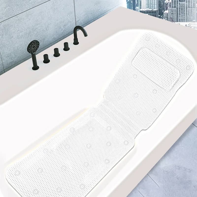 Nuovo tappetino da bagno antiscivolo extra lungo con ventosa massaggio cavo in PVC con cuscino tappetino da bagno tappetini da bagno doccia di sicurezza