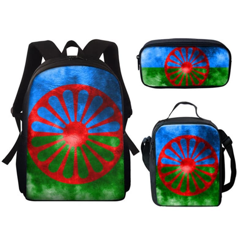 Trendy Popular New Flag Of The Oromo 3D Print 3pcs/Set Student School Bags Laptop Daypack Backpack Lunch bag Pencil Case