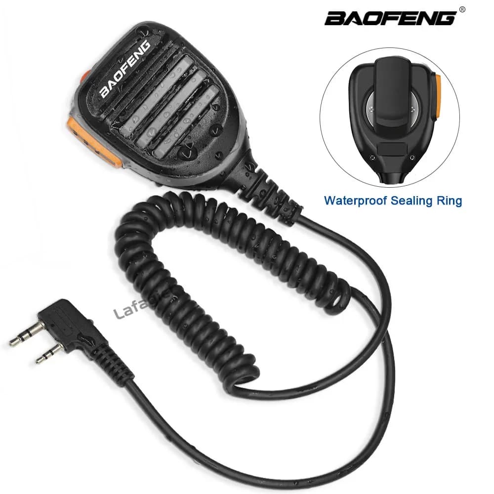 Baofeng PTT Microfono altoparlante impermeabile per UV-5R BF-888S UV-82 UV-10R UV-S9 PLUS UV 13 Pro Radio bidirezionale Microfono portatile Porta K