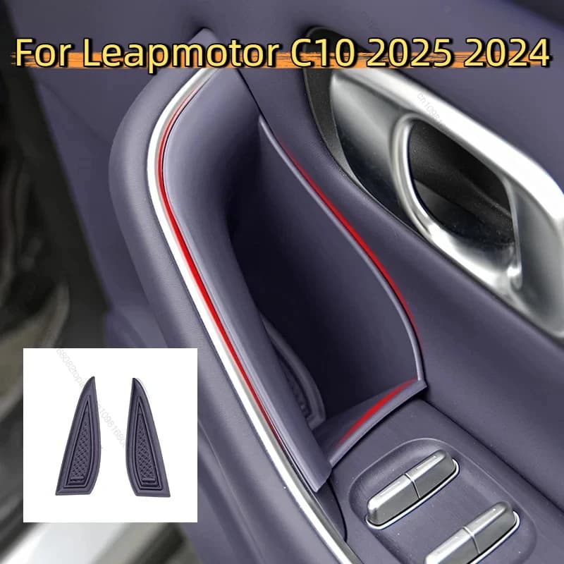 Scatola portaoggetti laterale per portiera auto per Leapmotor C10 2025 2024 Maniglia per porta anteriore posteriore Bracciolo Vassoio Organizer Accessori