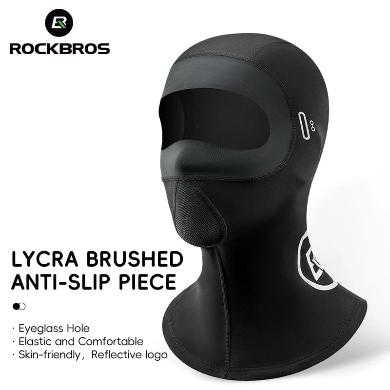 ROCKBROS Cycling Face Mask Winter Warm Fleece Scarf Mask Bicycle Balaclava Windproof Neck Cover Fishing Skiing Motorcycle Mask