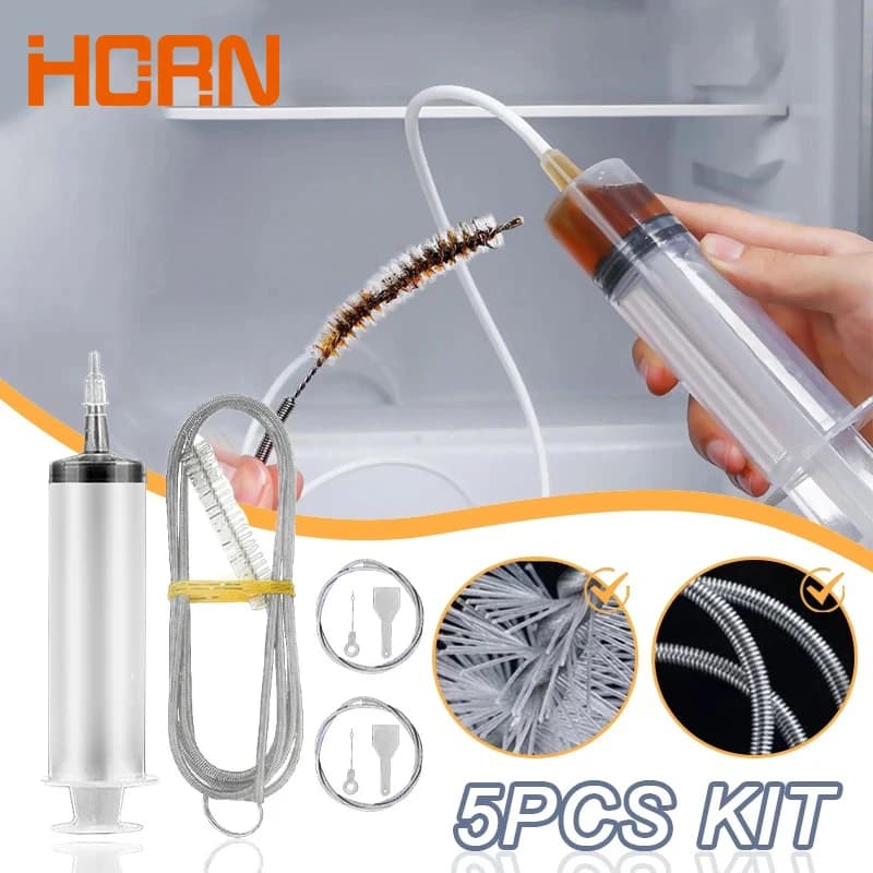 5 pz/set frigorifero foro di scarico intasamento rimozione draga strumenti di pulizia frigorifero foro spazzola uscita acqua detergente per la pulizia della casa