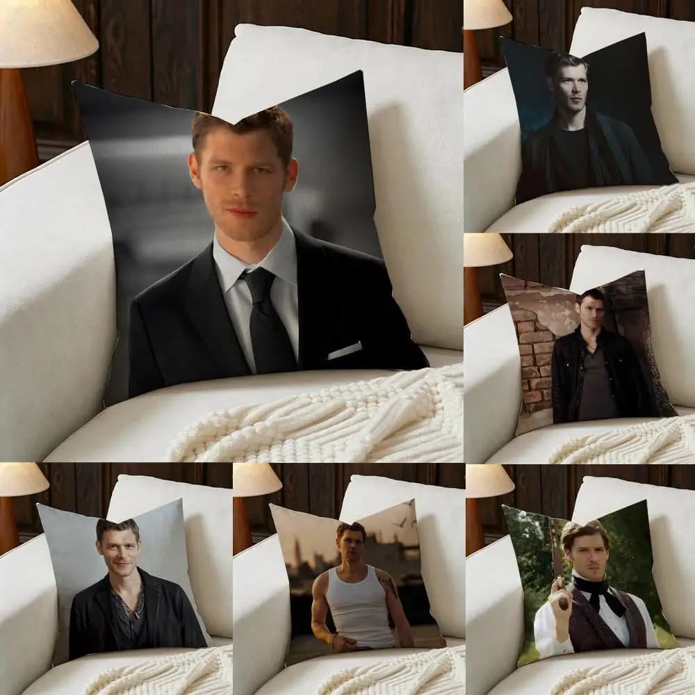 Actor K-Klaus M-Mikaelson Cushion Cover Natural Linen Pillowcase Set, All-in-One Decor for Sofa, Bedroom & Chair