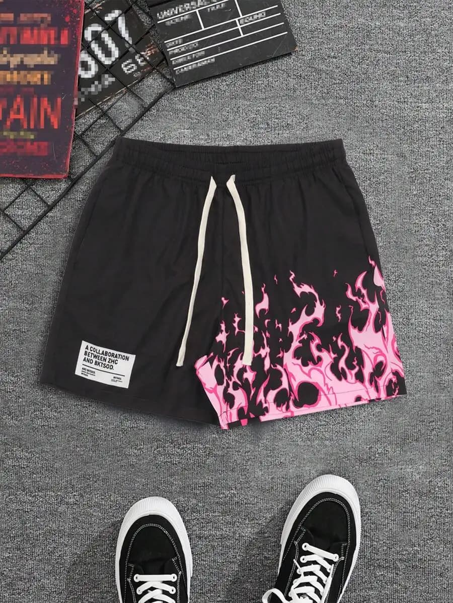 Pantaloncini sportivi casual con stampa digitale per uomo