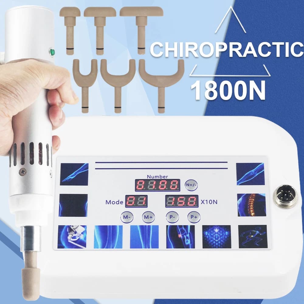 1800N Electric Corrective Gun Massage Tool New 10Heads Spine Adjustable Back And Neck Pain Relief Full Body Relaxation Massager