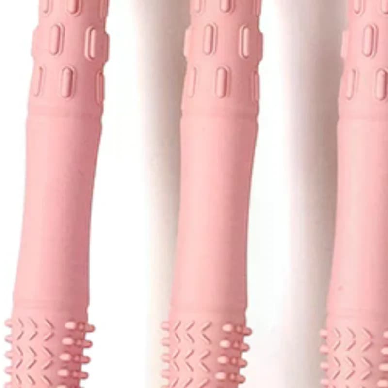 Massaggiagengive in paglia per bambini, giocattolo morbido in silicone, stick cavo per molari, tubo per la dentizione del neonato, regalo