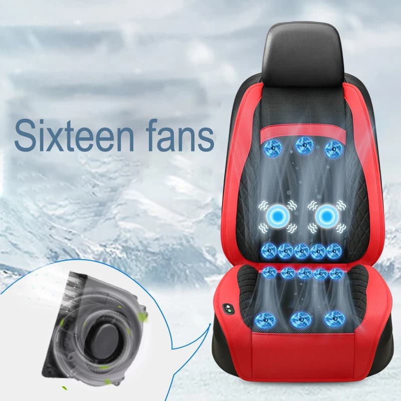 Refreshing cushion for car seat 16Ventole 12V 24V 3D with Rapid Ventilation, Refreshing Massage Mat for Single Seat Car