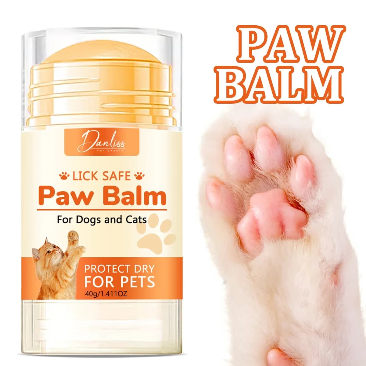 Cat and dog pet care cream, avocado oil and white beeswax to lubricate and prevent cracking of pet PAWS and soles