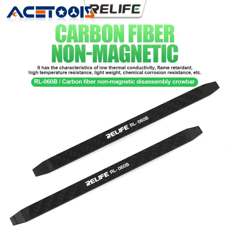 RELIFE RL-060B Carbon Fiber Disassembly Crowbar for Mobile Phone Laptop Maintenance Non-magnetic LCD Screen Dismantling Tool