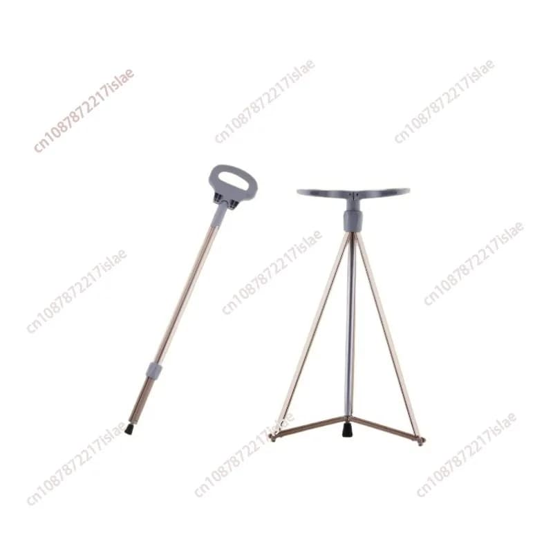 Multifunctional Folding Aluminum Alloy Trekking Pole Bank for Outdoor Climbing