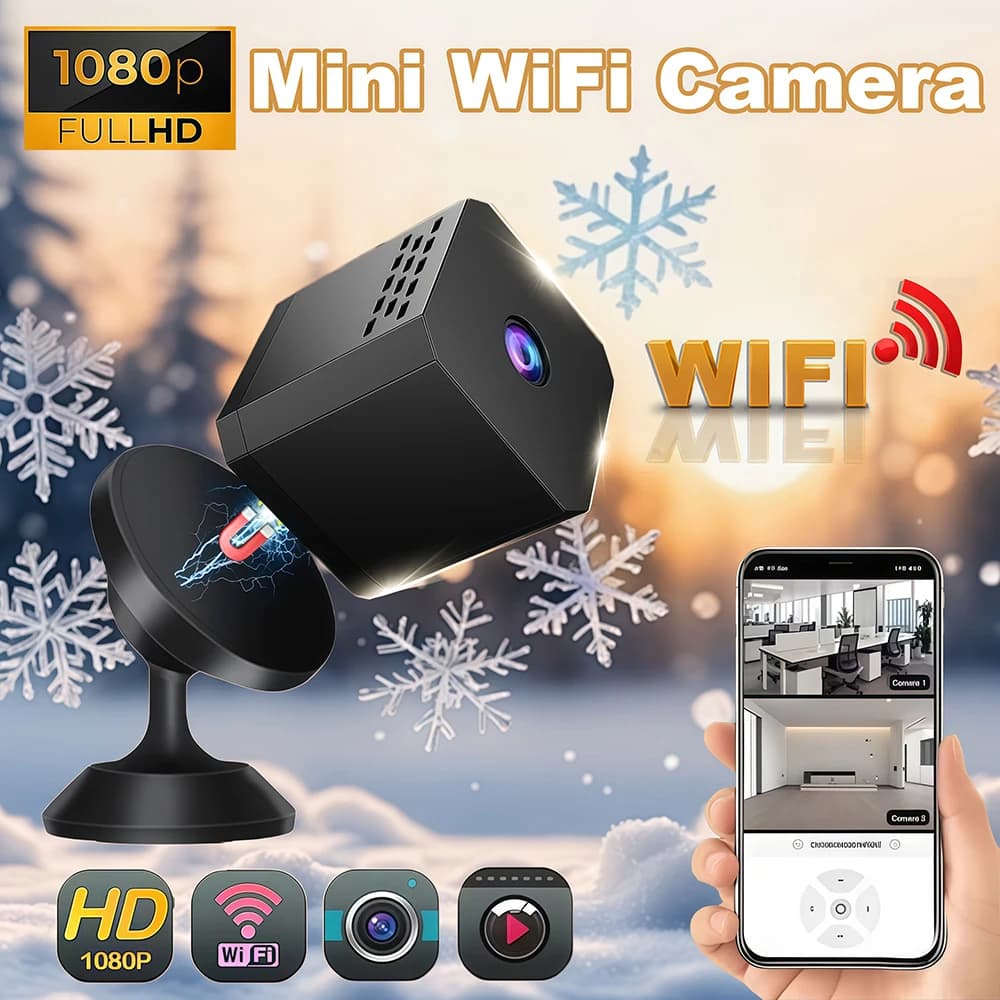 Mini telecamera WiFi 1080P HD Videocamera per visione notturna Sicurezza interna Sorveglianza di sicurezza Telecamera IP Videoregistratore audio Baby monitor
