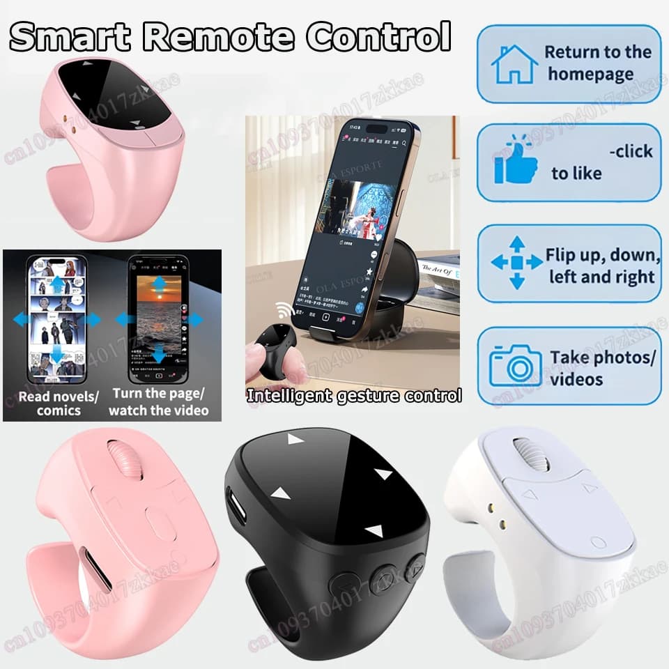 NEW wireless finger shutter slide ring remote controller phone shutter camera button selfie for video